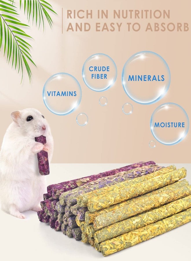 Bissap 36PCS Rabbit Chew Sticks, Mixed Natural Flower Rose Chrysanthemum and Forget-me-not Chew Toys Treats for Rabbit Bunny Chinchilla Guinea Pig Hamster and Other Small Animals Molar Snacks - Image 2
